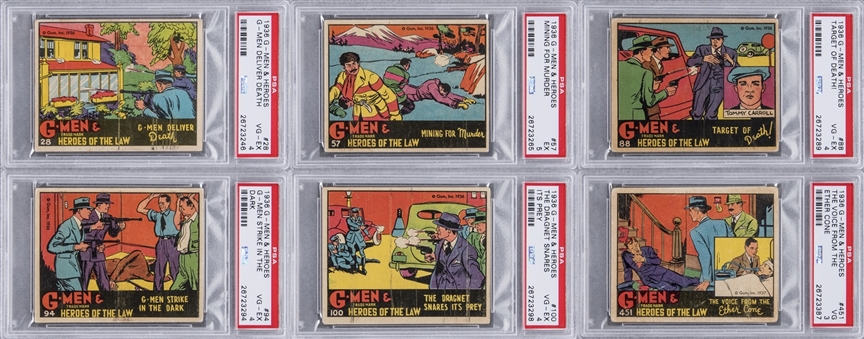 1936 R60 Gum, Inc. "G-Men & Heroes of the Law" Complete Set (168) - #5 on the PSA Set Registry! 